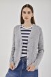 Buttoned Knitted Grau Strickjacke
