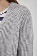 Buttoned Knitted Grau Strickjacke