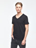 V-neck With Pockets Black T-shirt