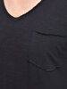 V-neck With Pockets Black T-shirt