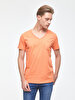 V-neck With Pockets Orange T-shirt