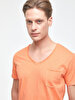 V-neck With Pockets Orange T-shirt