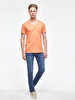 V-neck With Pockets Orange T-shirt