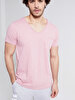 V-neck With Pockets Pink T-shirt