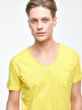 V-neck With Pockets Yellow T-shirt