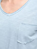 V-neck With Pockets Blue T-shirt