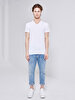 V-neck Basic Fit White T-shirt