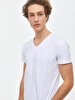 V-neck Basic Fit White T-shirt