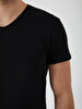 V-neck Basic Fit Black T-shirt