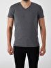 V-neck Basic Fit Anthracite T-shirt