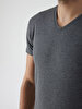 V-neck Basic Fit Anthracite T-shirt
