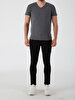 V-neck Basic Fit Anthracite T-shirt