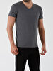 V-neck Basic Fit Anthracite T-shirt