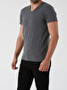 V-neck Basic Fit Anthracite T-shirt