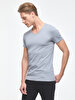 V-neck Basic Fit Grey T-shirt