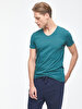 V-neck Basic Fit Green T-shirt