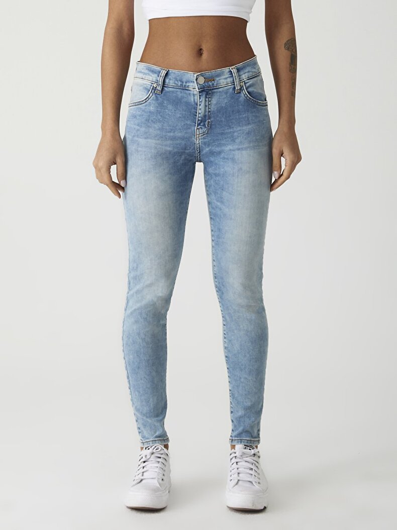 Lonia Mid Rise Orta Bel Jean Hosen