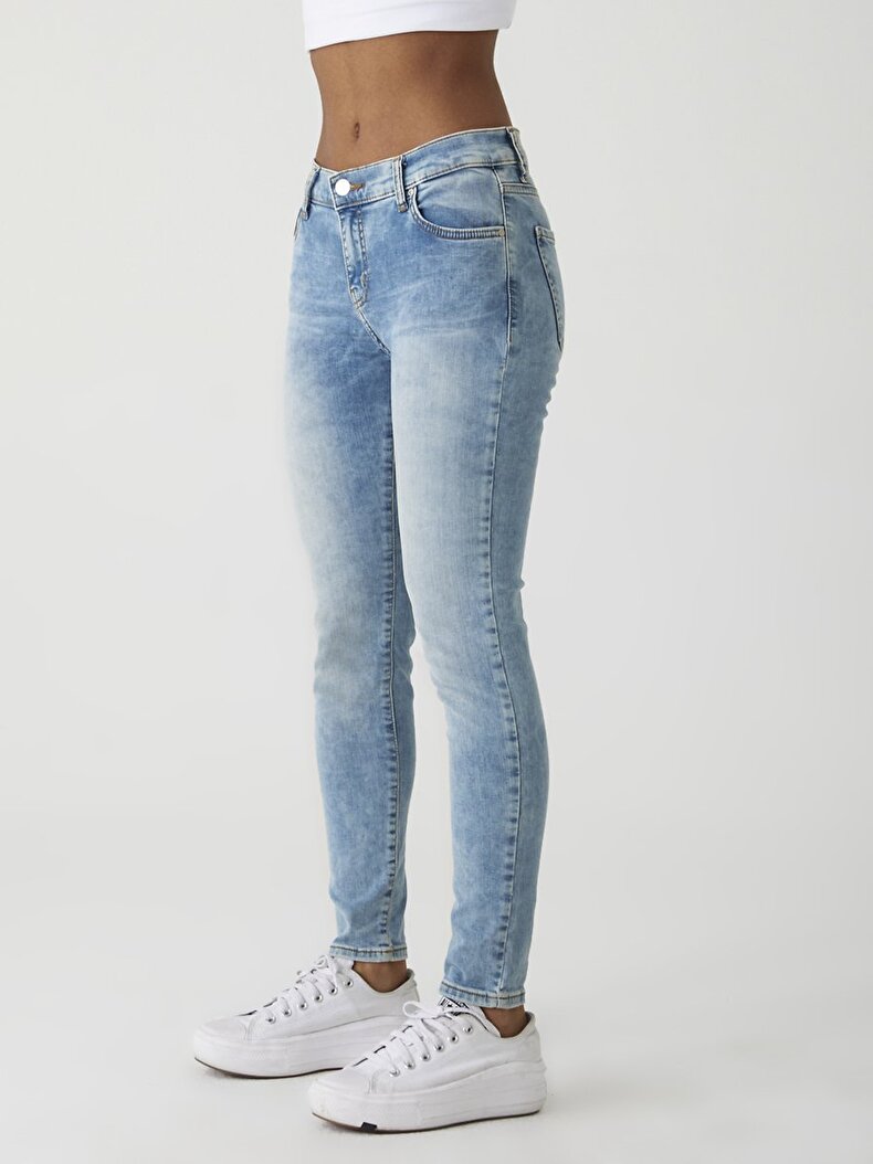 Lonia Mid Rise Orta Bel Jean Hosen