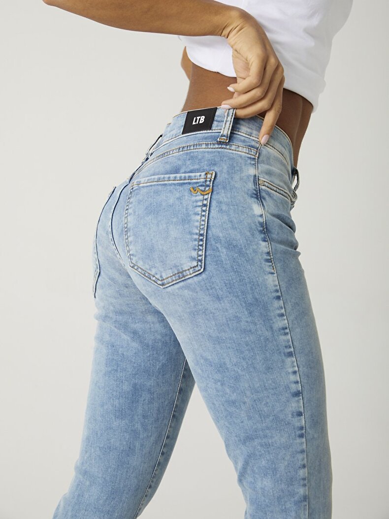 Lonia Mid Rise Orta Bel Jean Hosen