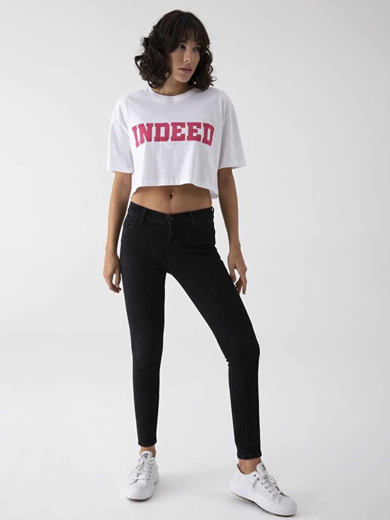 Lonia Mid Rise Orta Bel Jean Hosen