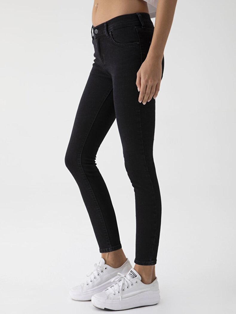 Lonia Mid Rise Orta Bel Jean Hosen