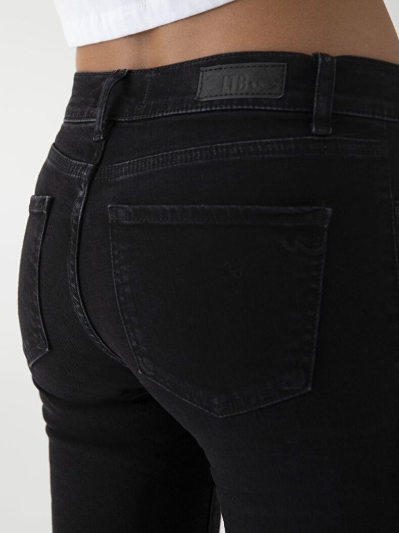 Lonia Mid Rise Orta Bel Jean Hosen