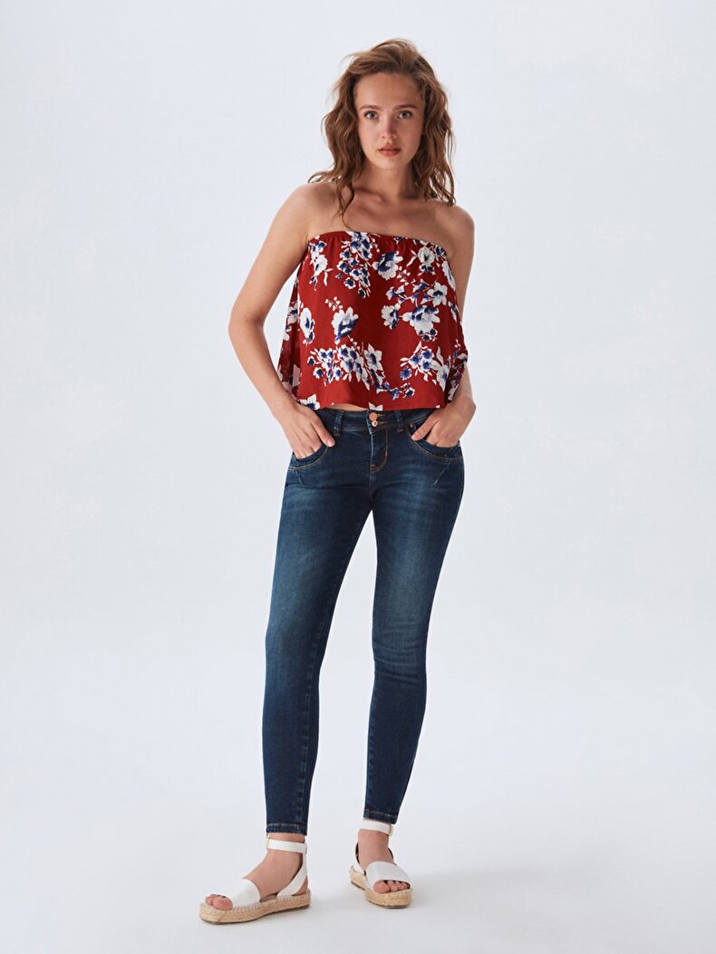 Senta Zip Low Rise Skinny Hosen
