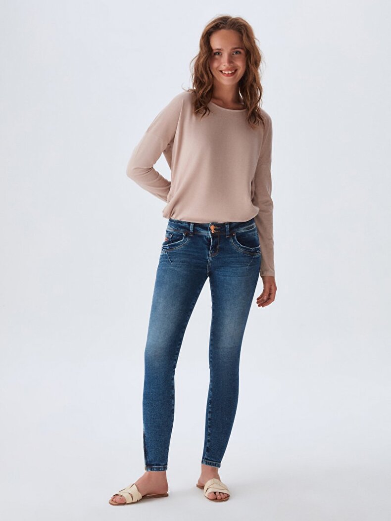 Senta Zip Low Rise Skinny Hosen