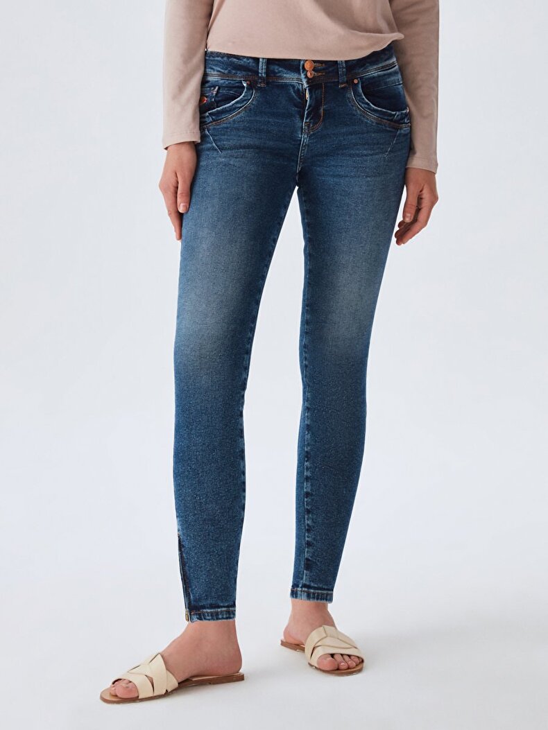 Senta Zip Low Rise Skinny Hosen