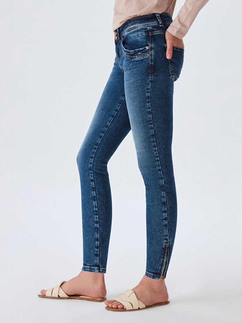 Senta Zip Low Rise Skinny Hosen