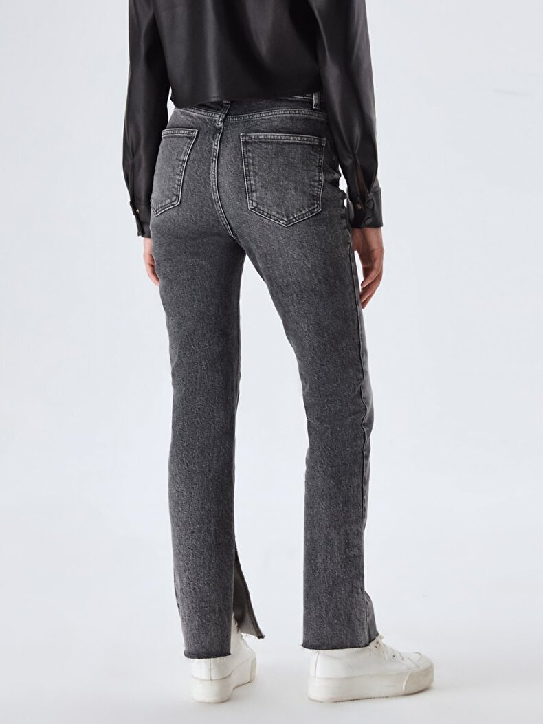Betiana Split Yüksek Bel Jean Hosen