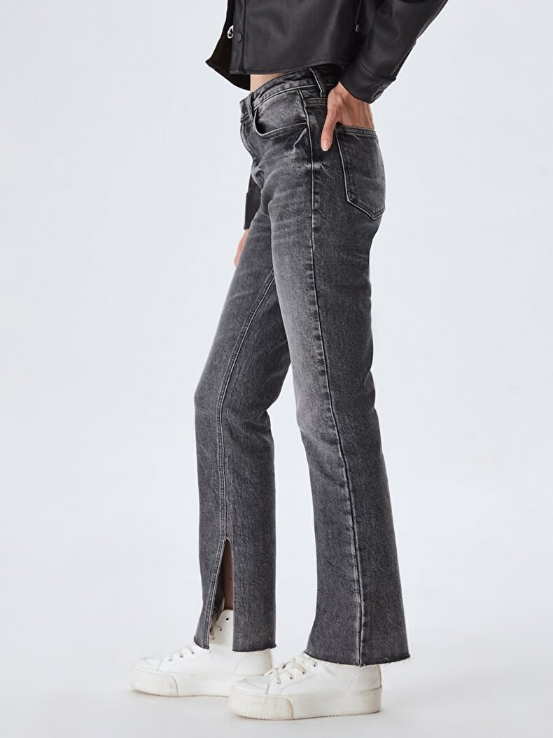 Betiana Split Yüksek Bel Jean Hosen
