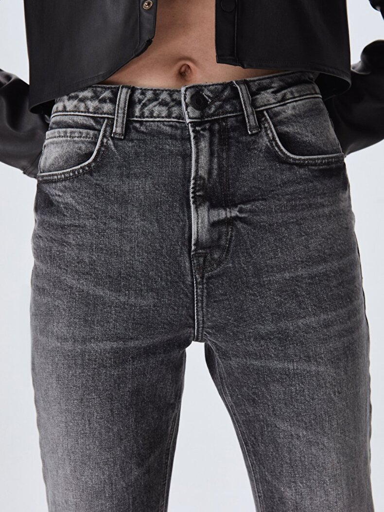 Betiana Split Yüksek Bel Jean Hosen