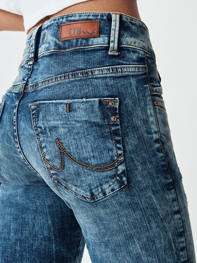 Molly Super High Dar Paça Yüksek Bel Jean Hosen