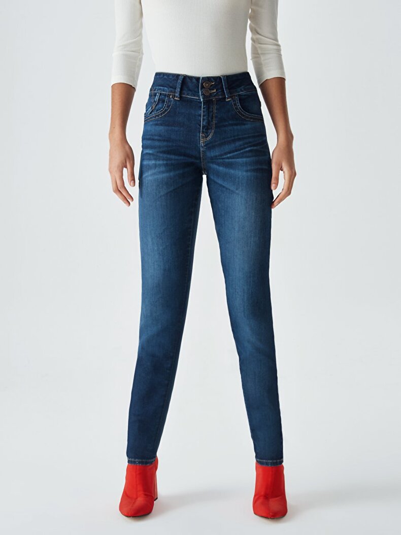 Molly Super High Dar Paça Yüksek Bel Jean Hosen