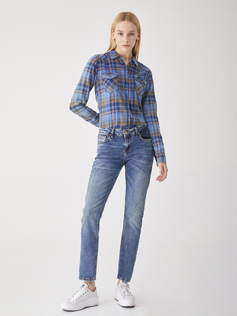 Lucinda Sli̇m Jean Hemd