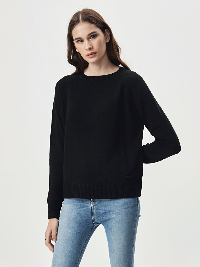 Crew Neck Schwarz Pullover