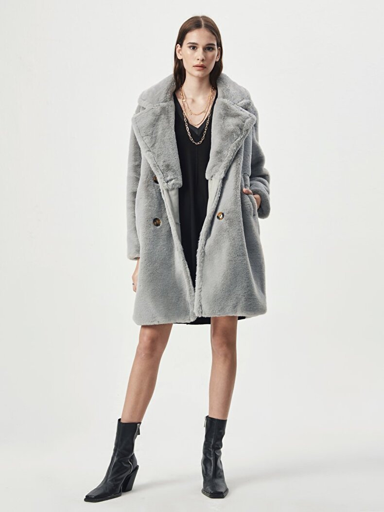 Long Fur Grau Jacken
