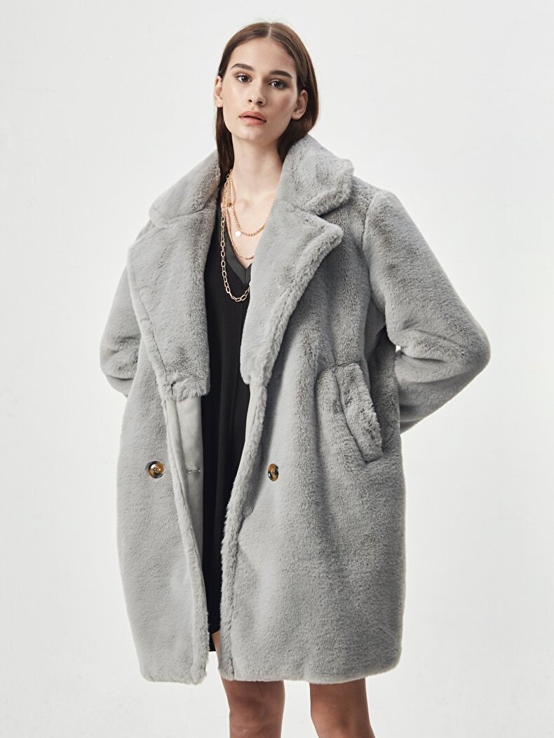 Long Fur Grau Jacken