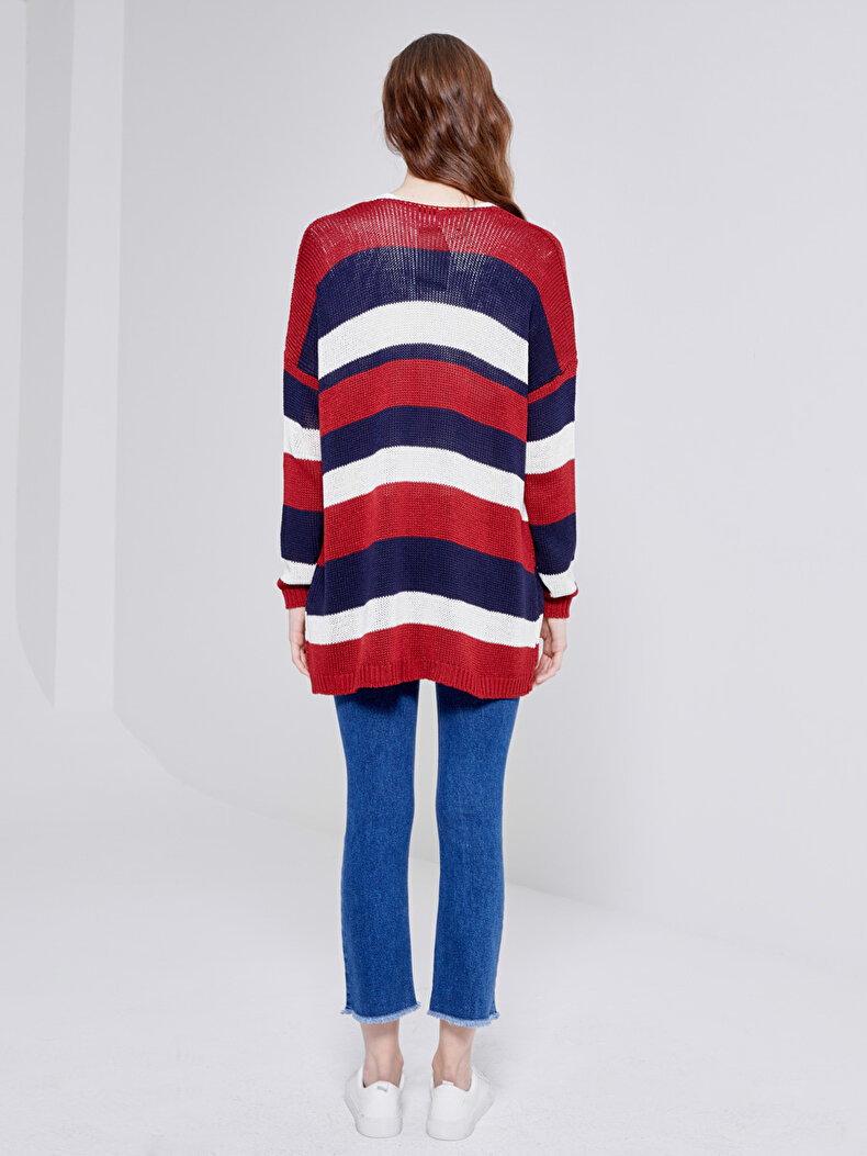 Blau Strickjacke